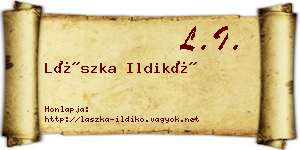 Lászka Ildikó névjegykártya